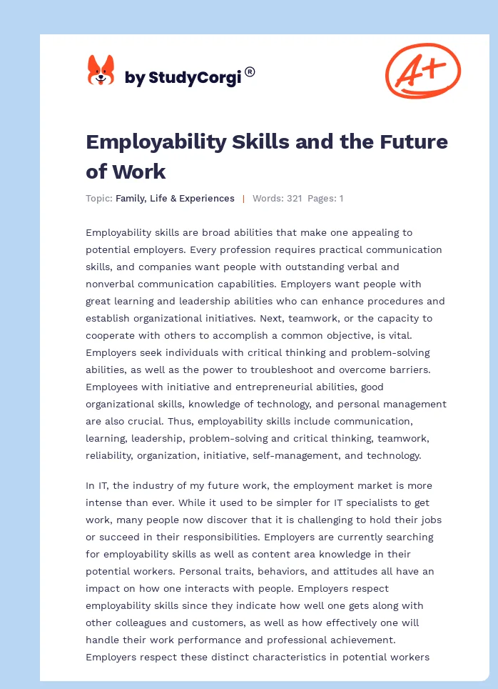 Employability Skills and the Future of Work. Page 1