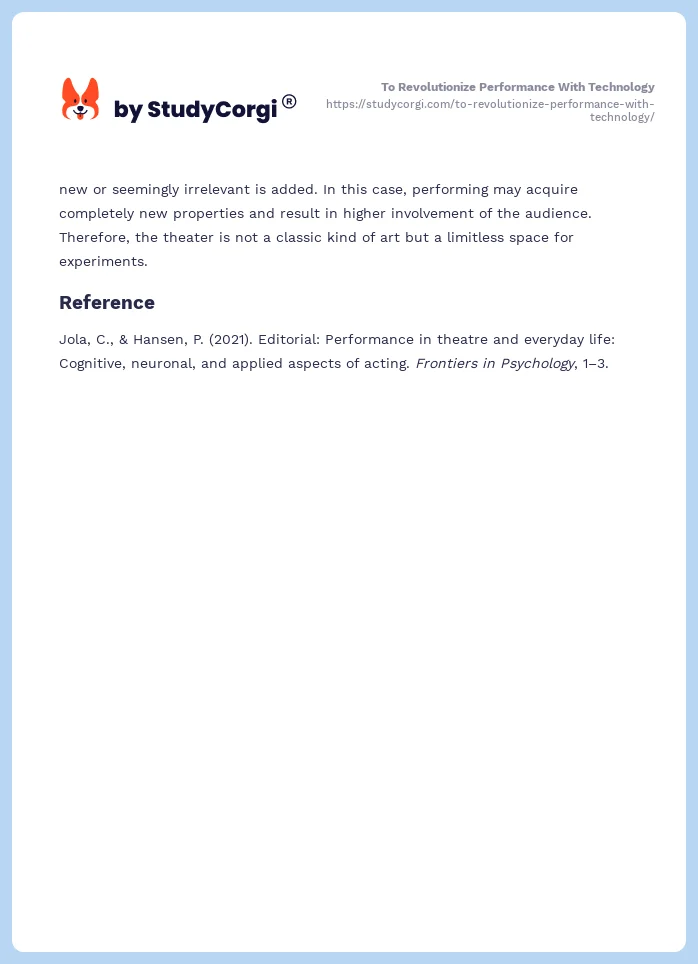 To Revolutionize Performance With Technology. Page 2