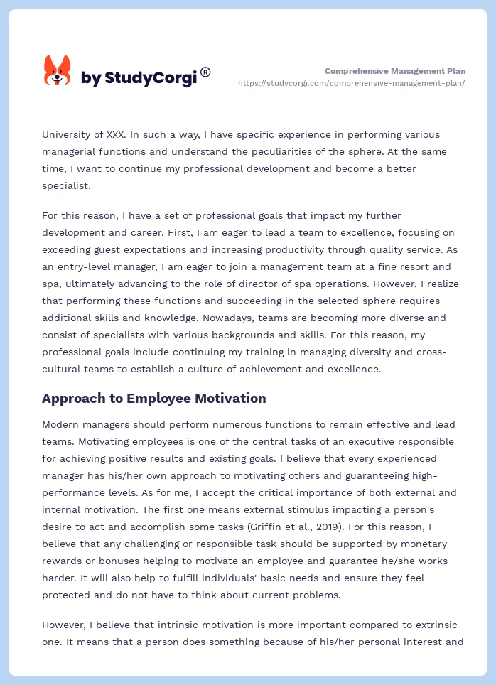 Comprehensive Management Plan. Page 2