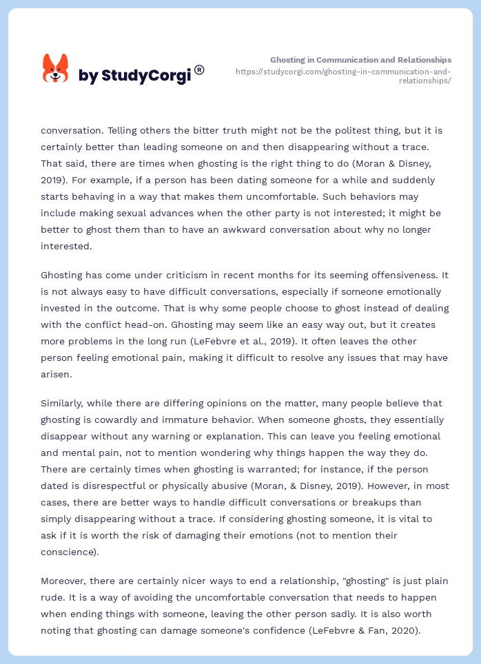 Ghosting in Communication and Relationships. Page 2