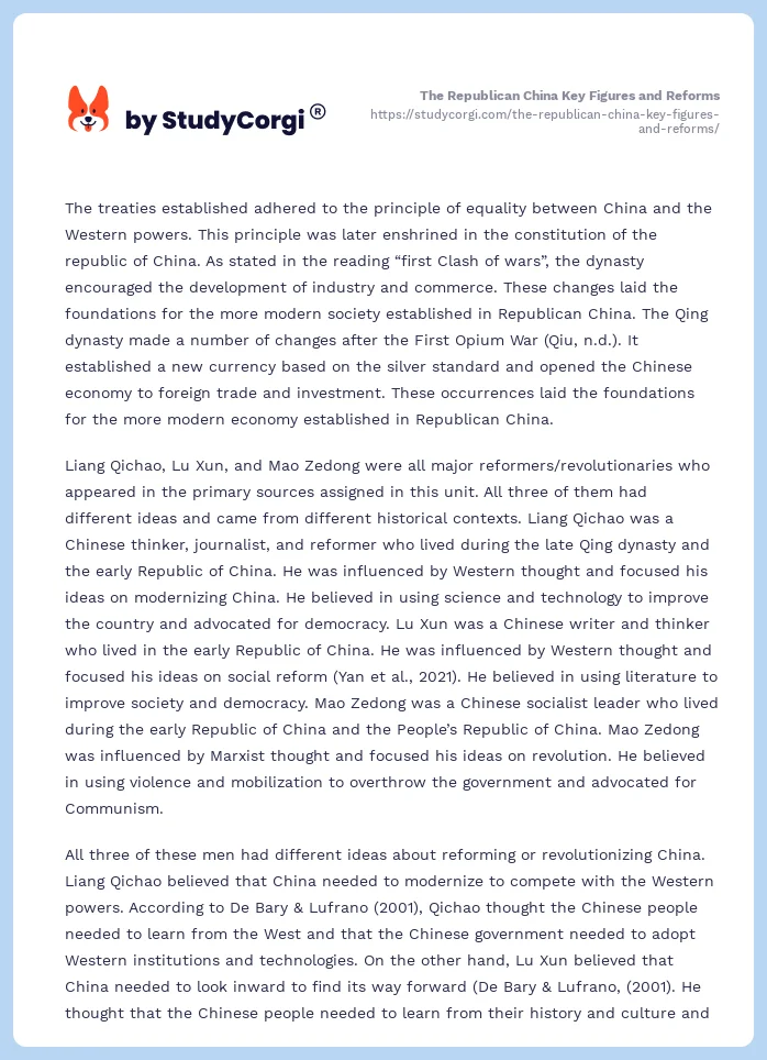 The Republican China Key Figures and Reforms. Page 2