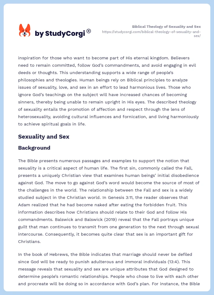 Biblical Theology of Sexuality and Sex. Page 2
