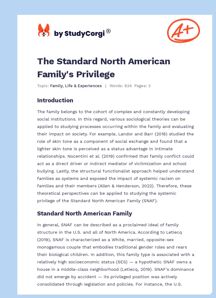 The Standard North American Family's Privilege. Page 1