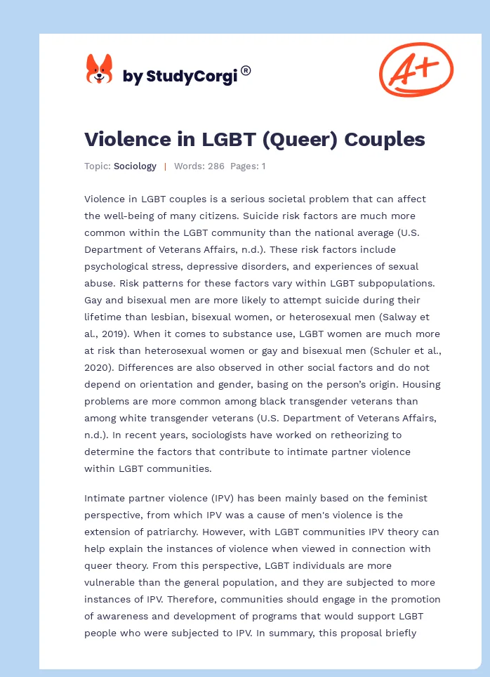 Violence in LGBT (Queer) Couples. Page 1