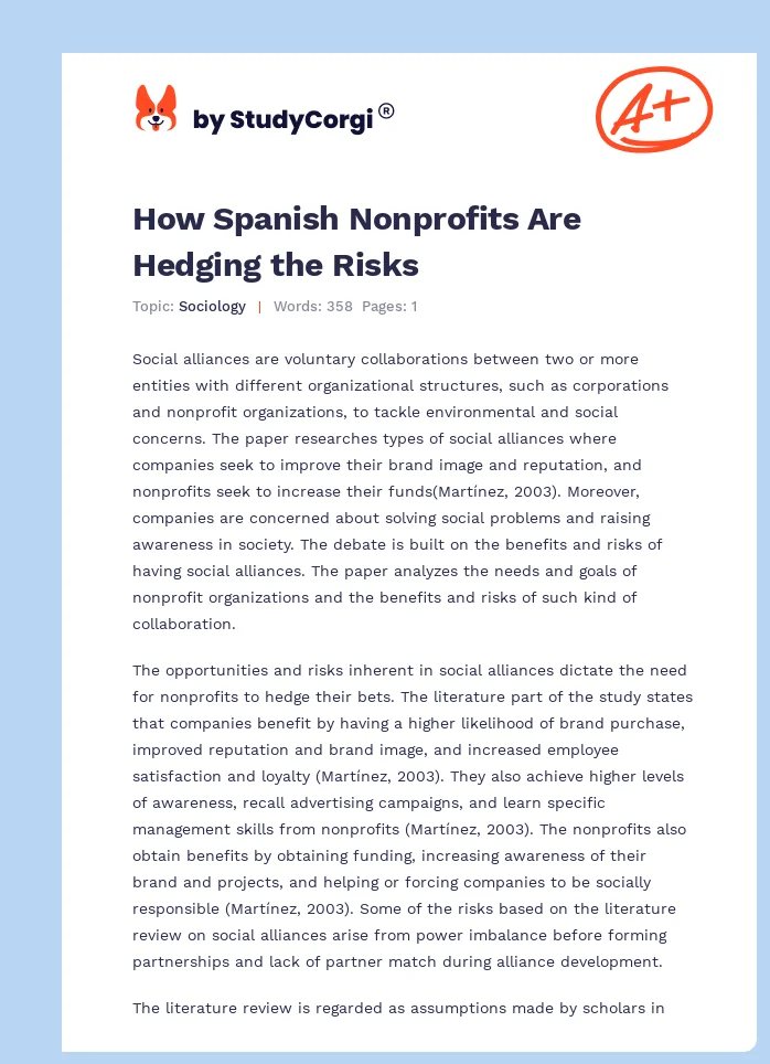 How Spanish Nonprofits Are Hedging the Risks. Page 1