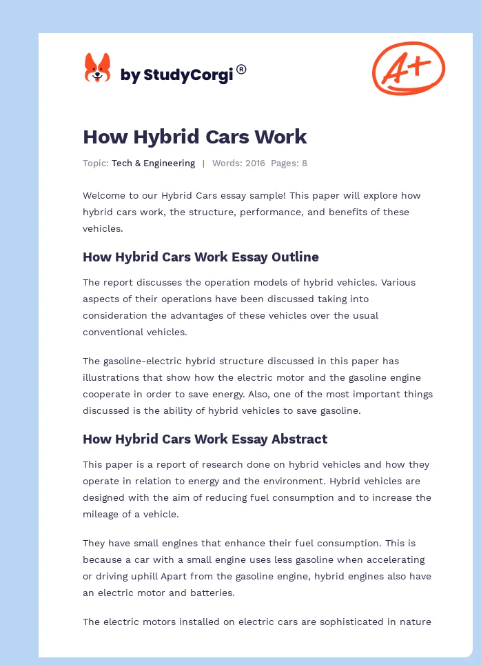 How Hybrid Cars Work. Page 1