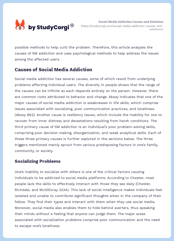 Social Media Addiction Causes and Solutions. Page 2
