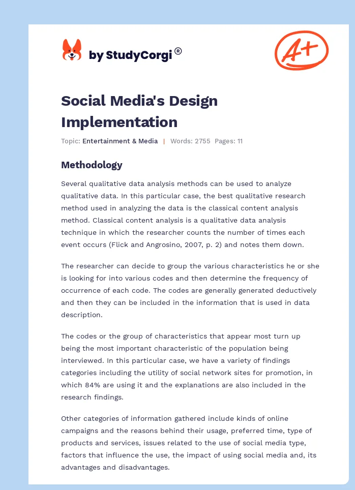 Social Media's Design Implementation. Page 1