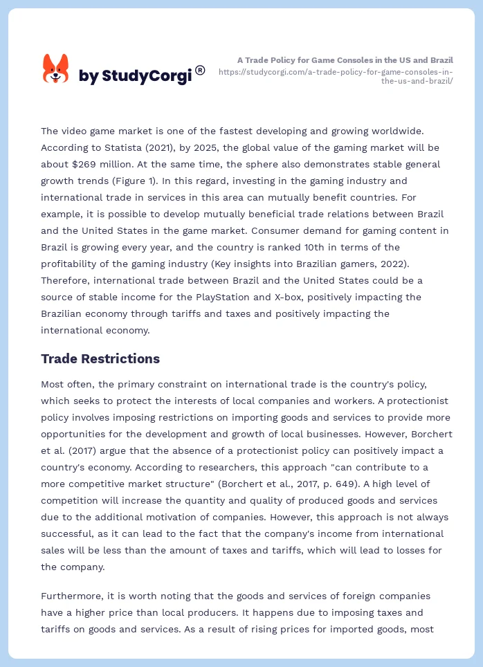 A Trade Policy for Game Consoles in the US and Brazil. Page 2