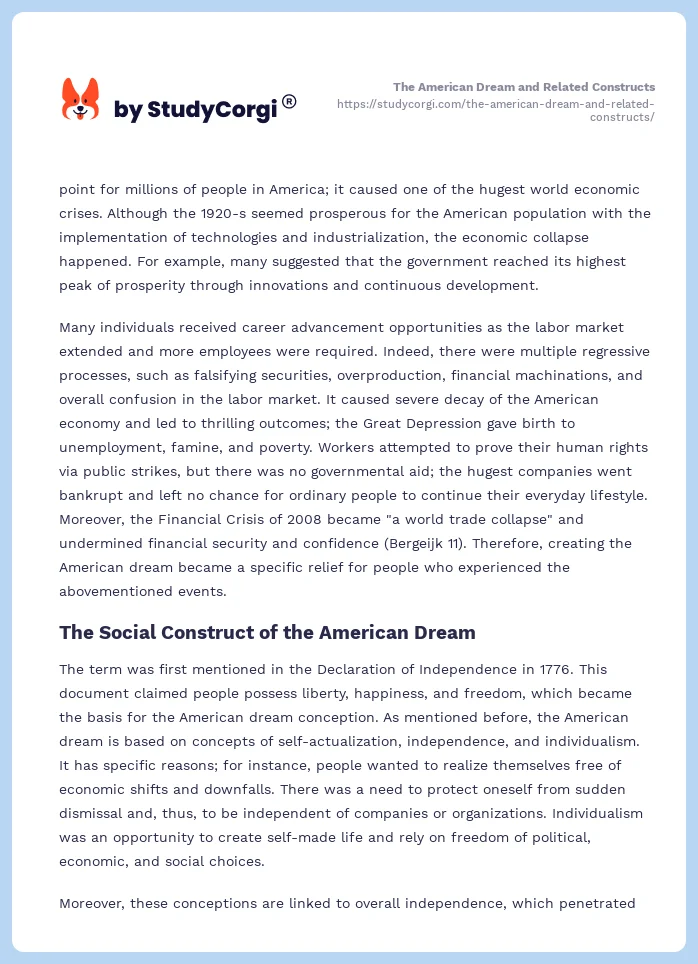 The American Dream and Related Constructs. Page 2