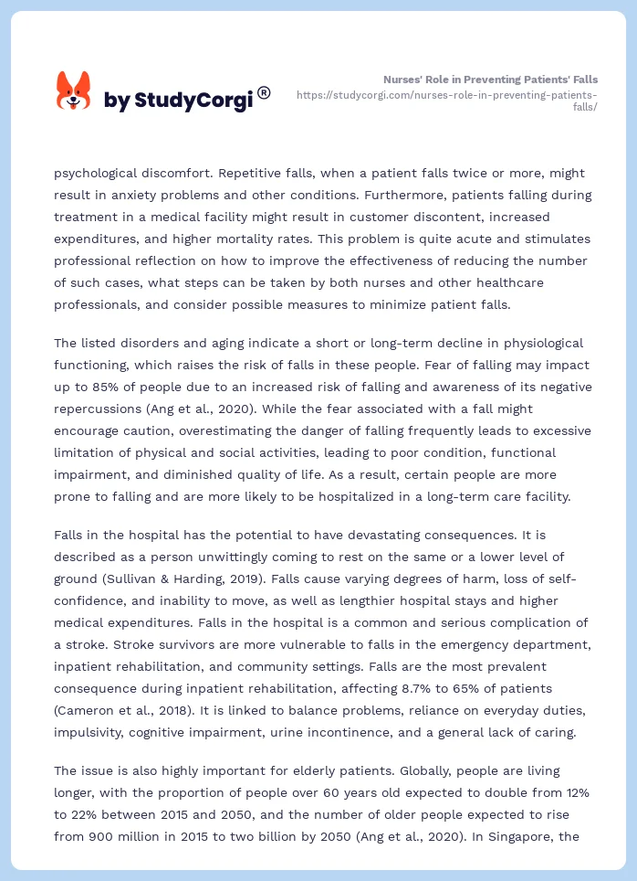 Nurses' Role in Preventing Patients' Falls. Page 2