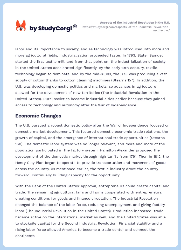 Aspects of the Industrial Revolution in the U.S.. Page 2