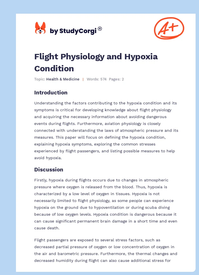 Flight Physiology and Hypoxia Condition. Page 1