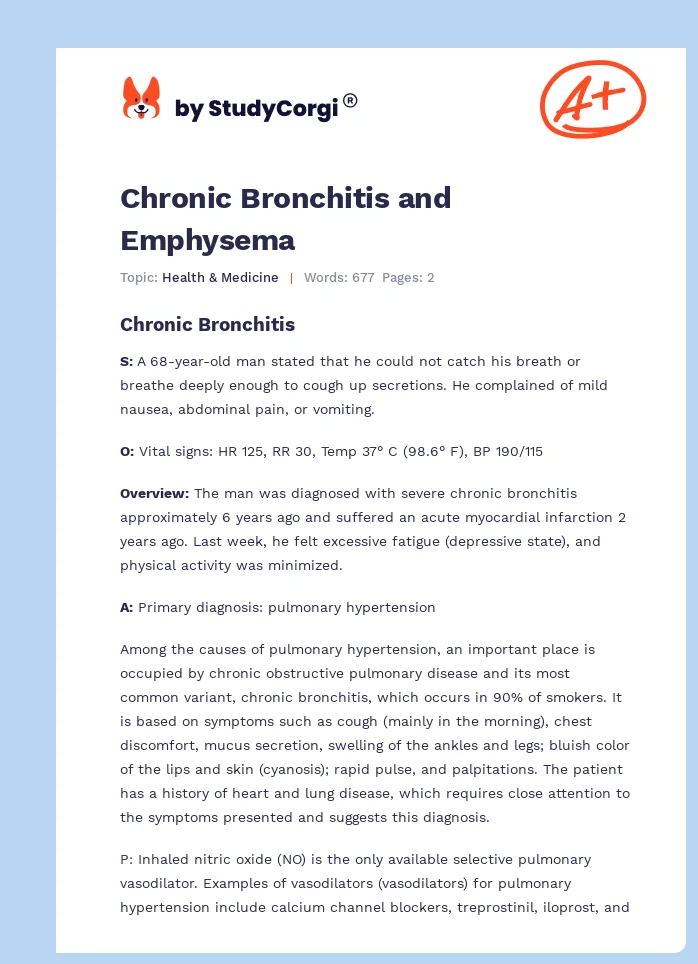 Chronic Bronchitis and Emphysema. Page 1