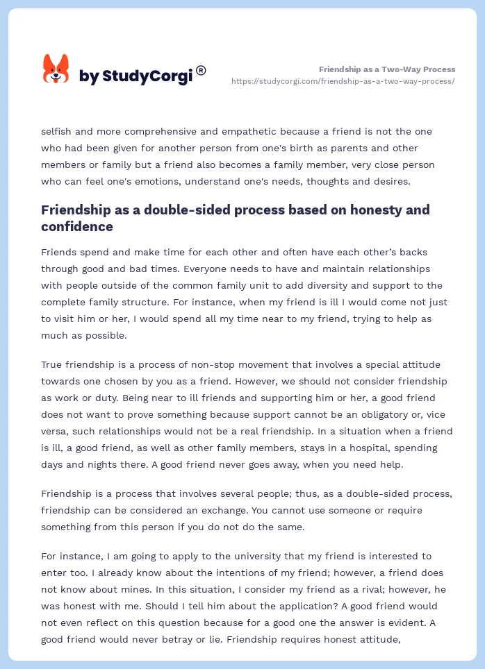 Friendship as a Two-Way Process. Page 2