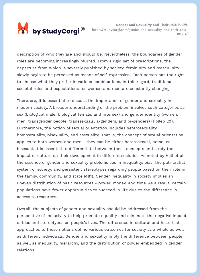 Gender and Sexuality and Their Role in Life. Page 2