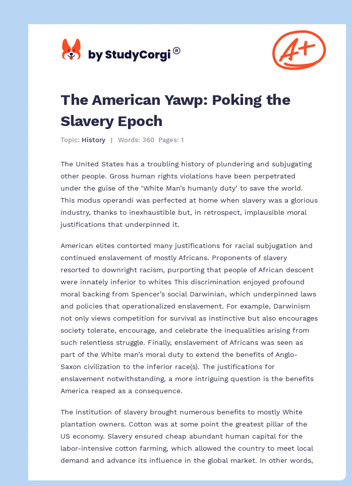 The American Yawp: Poking the Slavery Epoch. Page 1