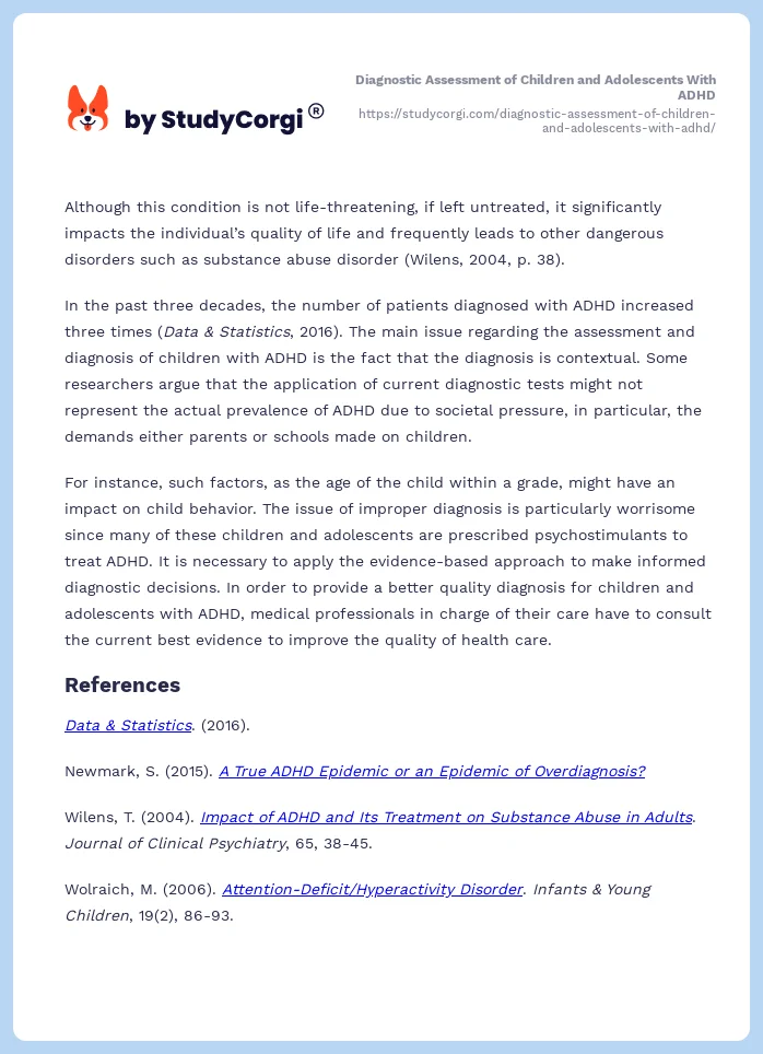 Diagnostic Assessment of Children and Adolescents With ADHD. Page 2