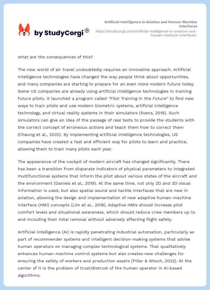 Artificial Intelligence in Aviation and Human-Machine Interfaces. Page 2