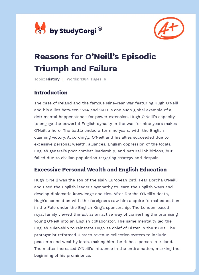 Reasons for O’Neill’s Episodic Triumph and Failure. Page 1