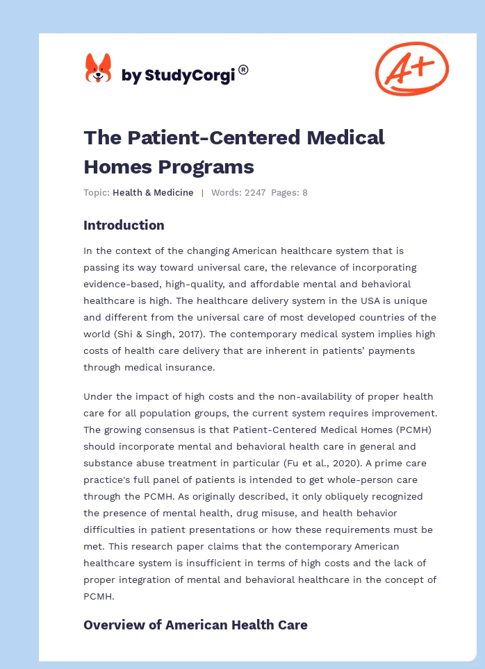 The Patient-Centered Medical Homes Programs. Page 1