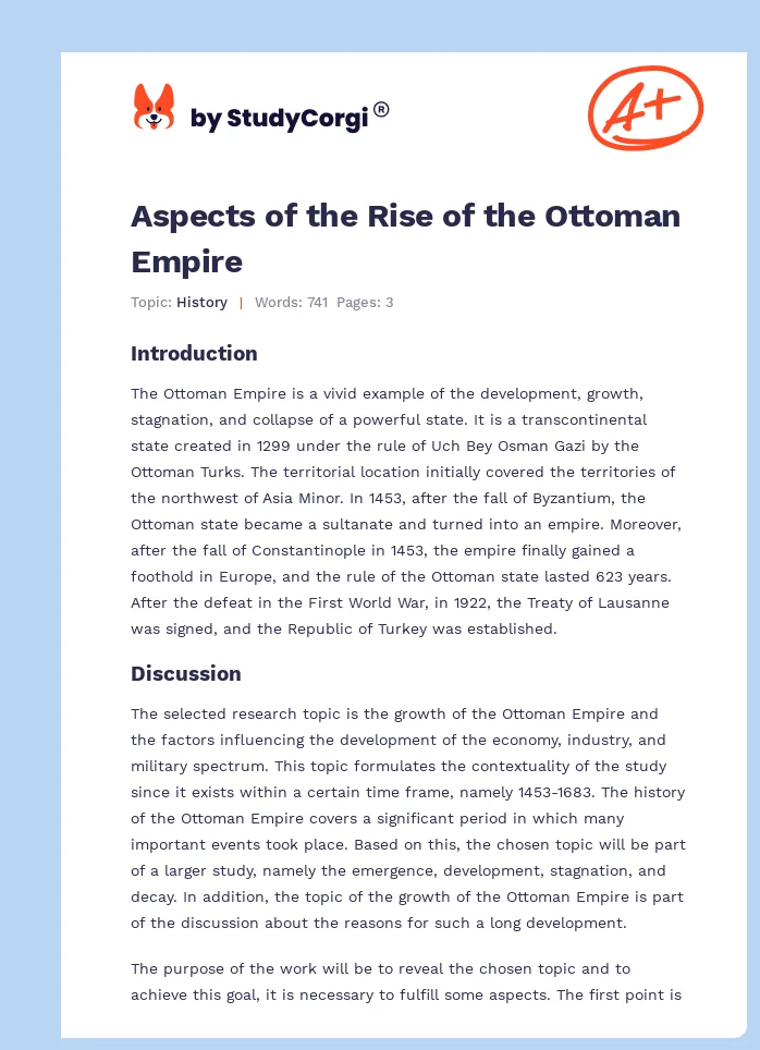 Aspects of the Rise of the Ottoman Empire. Page 1
