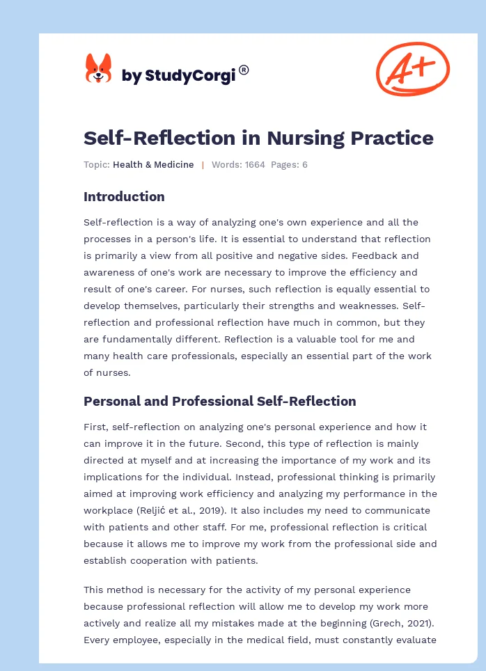 Self-Reflection in Nursing Practice. Page 1