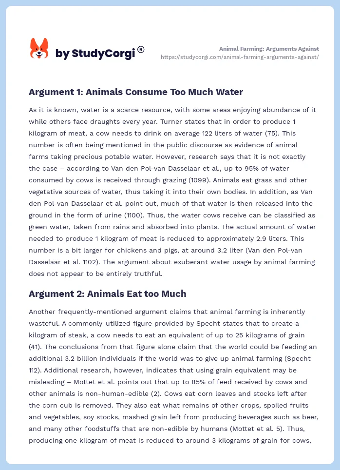 Animal Farming: Arguments Against. Page 2