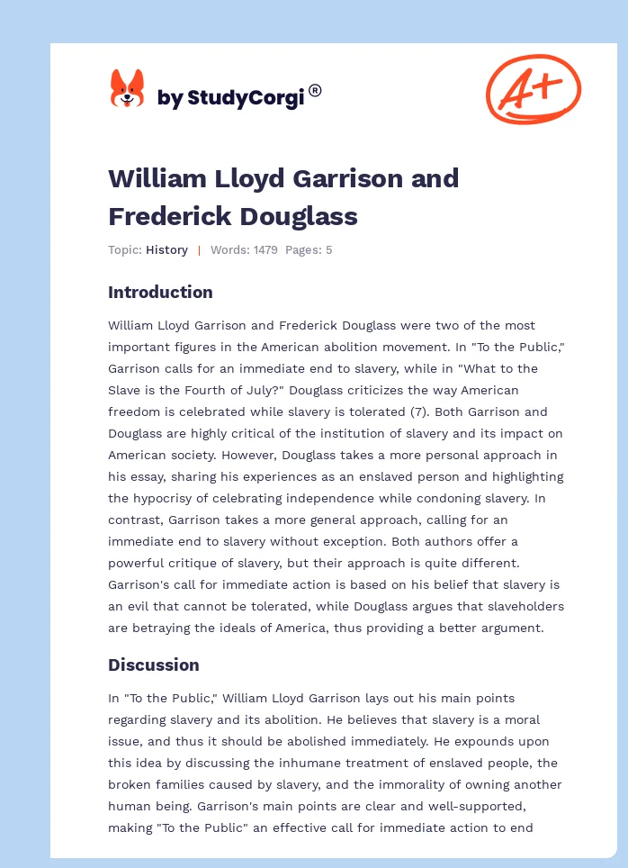 William Lloyd Garrison and Frederick Douglass. Page 1