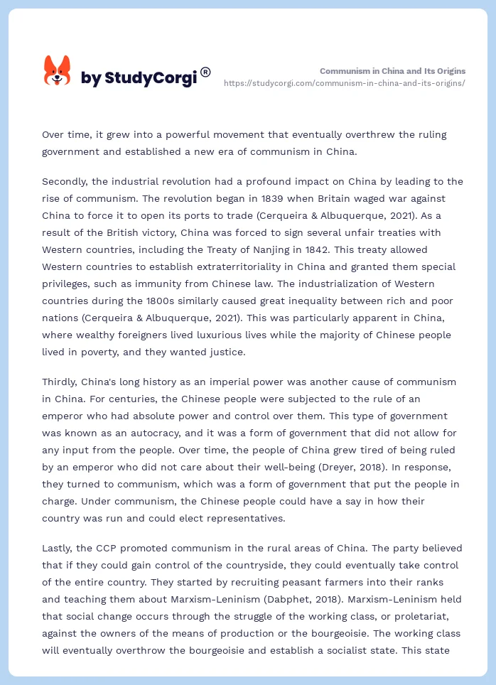 Communism in China and Its Origins. Page 2