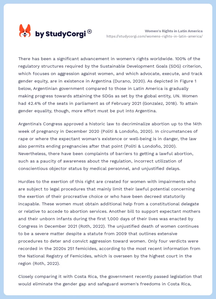 Women's Rights in Latin America. Page 2