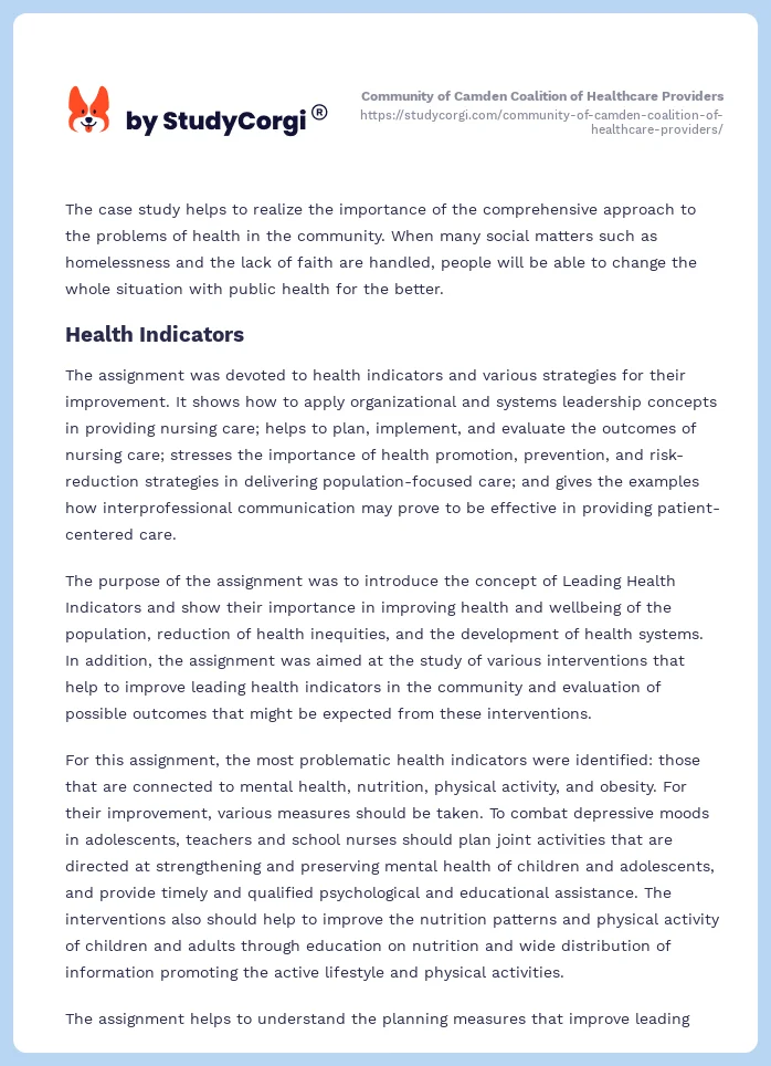 Community of Camden Coalition of Healthcare Providers. Page 2