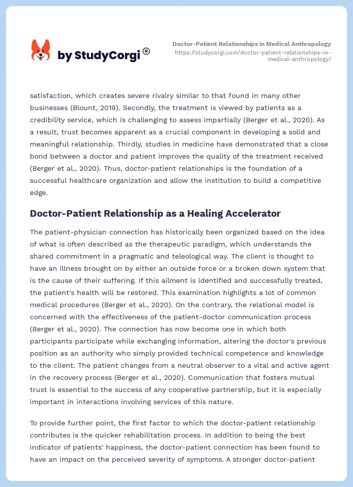 Doctor-Patient Relationships in Medical Anthropology. Page 2