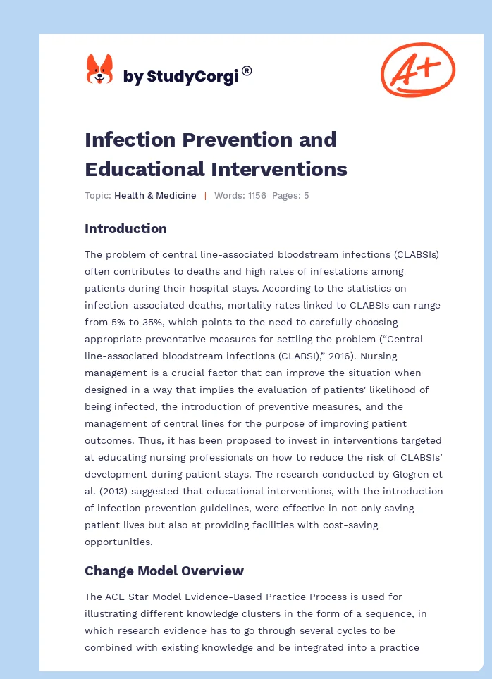 Infection Prevention and Educational Interventions. Page 1