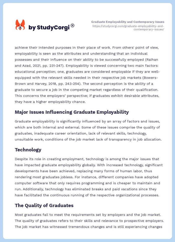 Graduate Employability and Contemporary Issues. Page 2