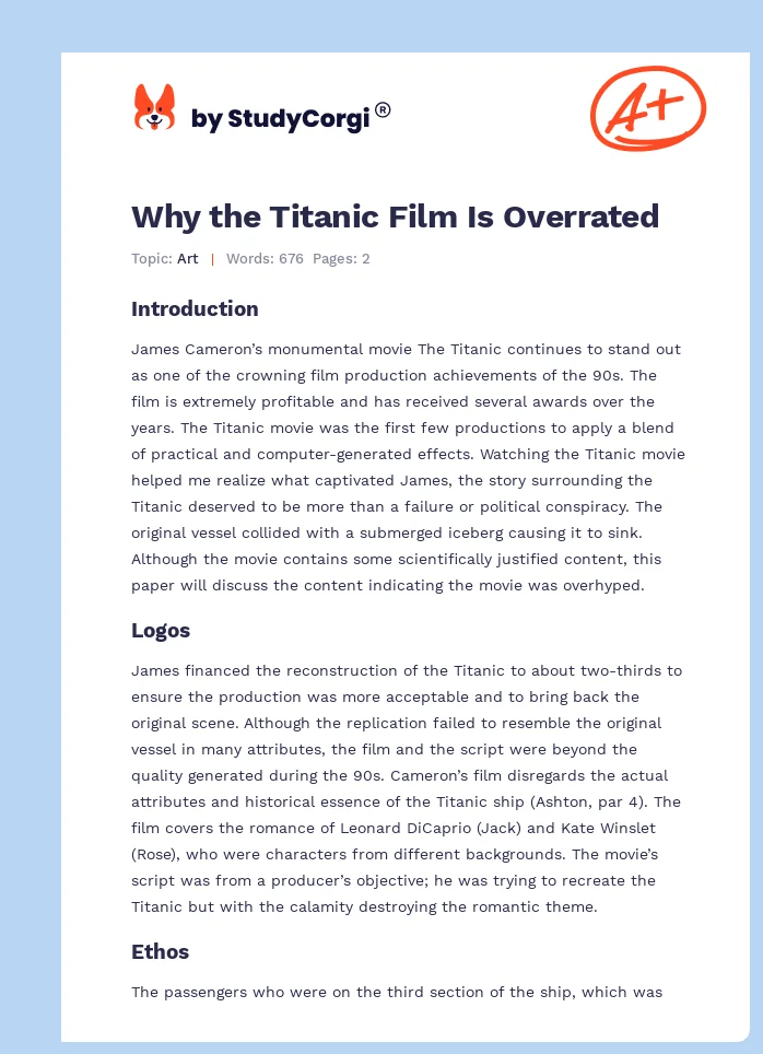 Why the Titanic Film Is Overrated. Page 1