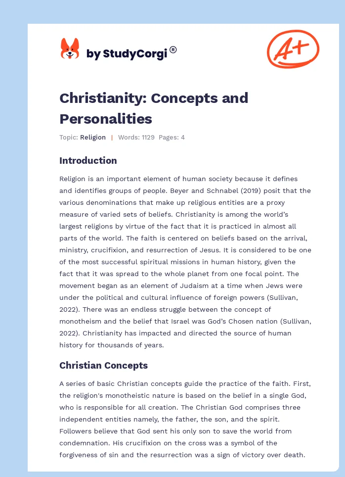 Christianity: Concepts and Personalities. Page 1