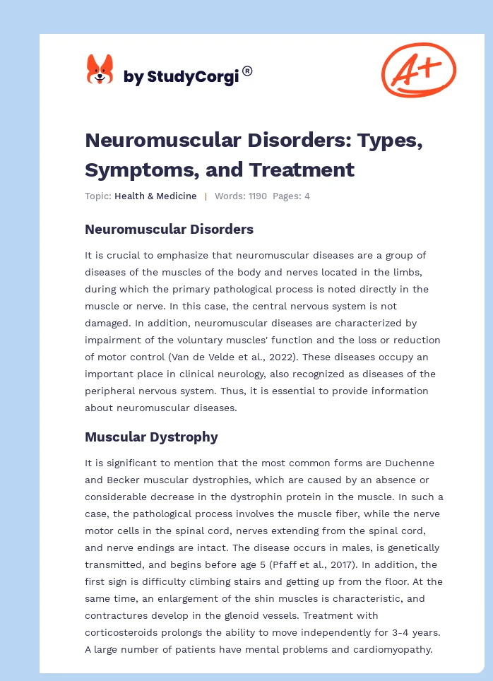 Neuromuscular Disorders: Types, Symptoms, and Treatment. Page 1