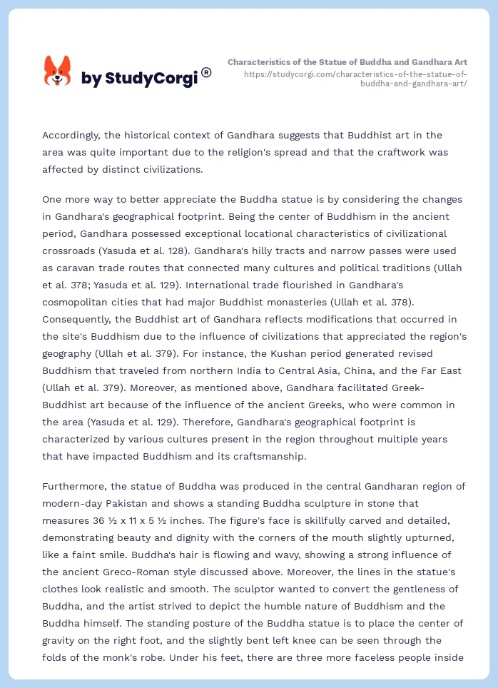 Characteristics of the Statue of Buddha and Gandhara Art. Page 2