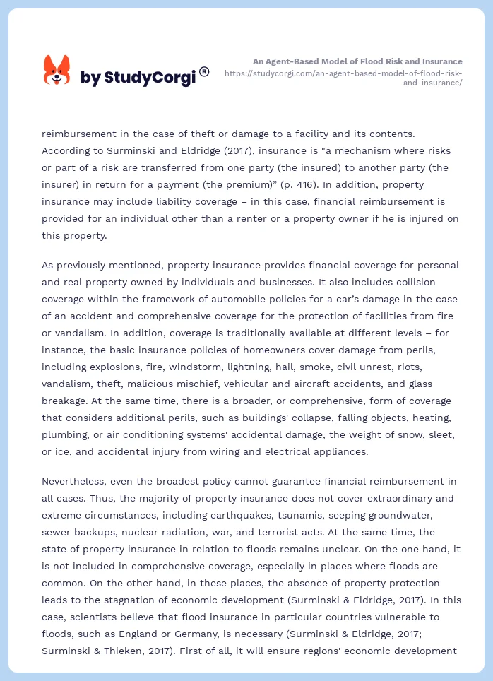 An Agent-Based Model of Flood Risk and Insurance. Page 2