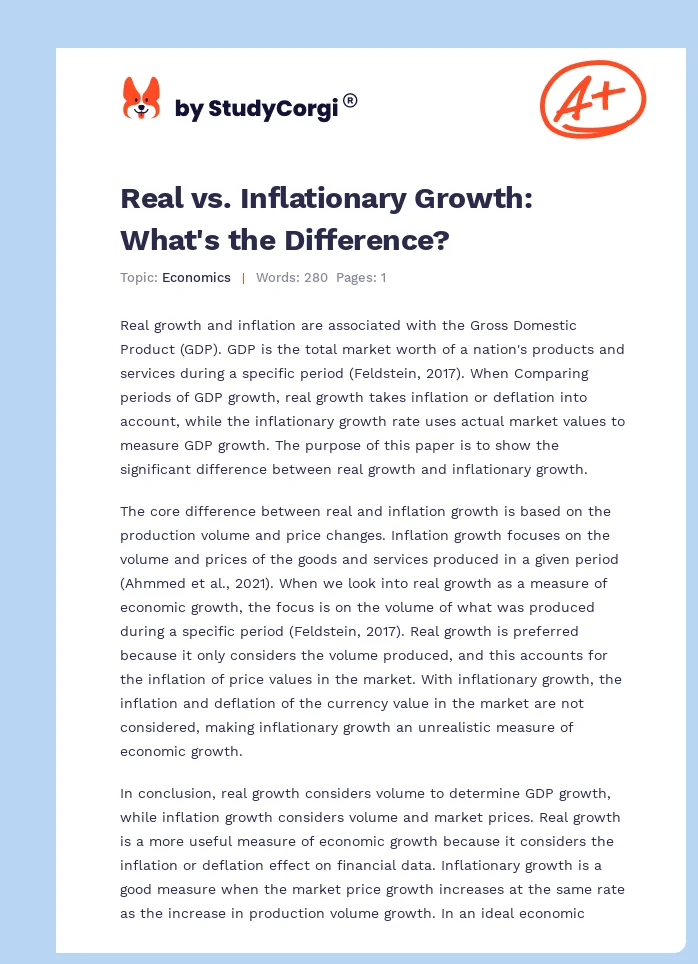 Real vs. Inflationary Growth: What's the Difference?. Page 1
