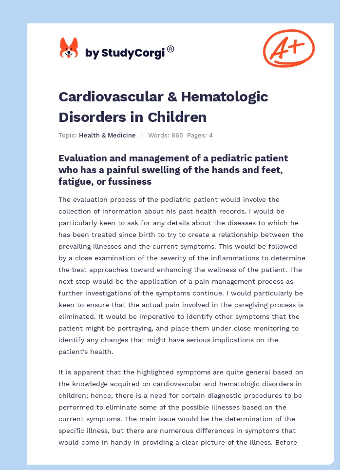 Cardiovascular & Hematologic Disorders in Children. Page 1