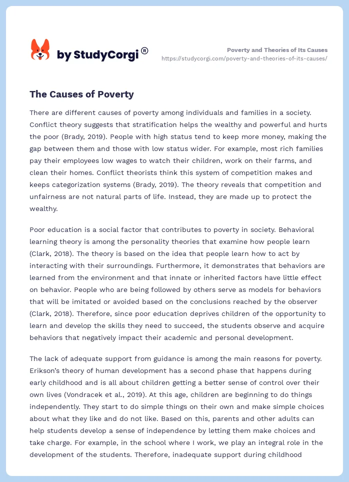 Poverty and Theories of Its Causes. Page 2