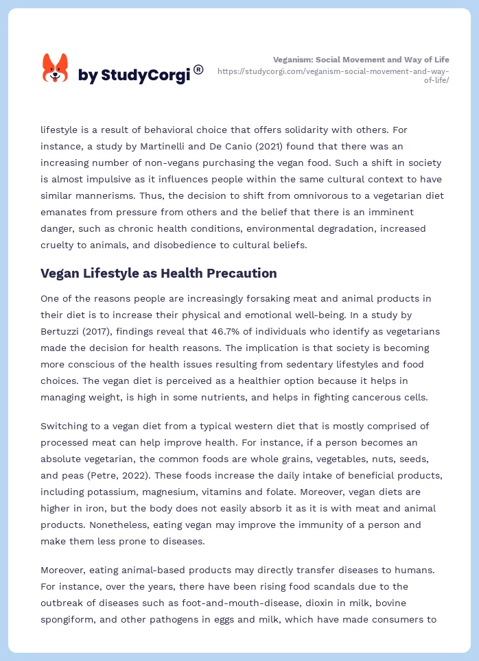 Veganism: Social Movement and Way of Life. Page 2