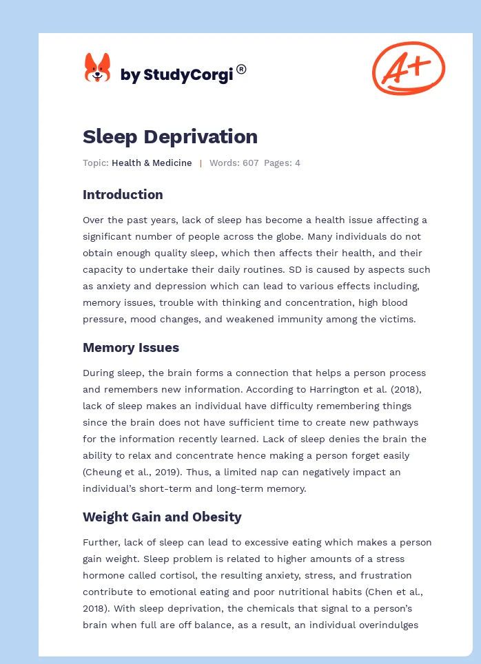 sleep deprivation synthesis essay