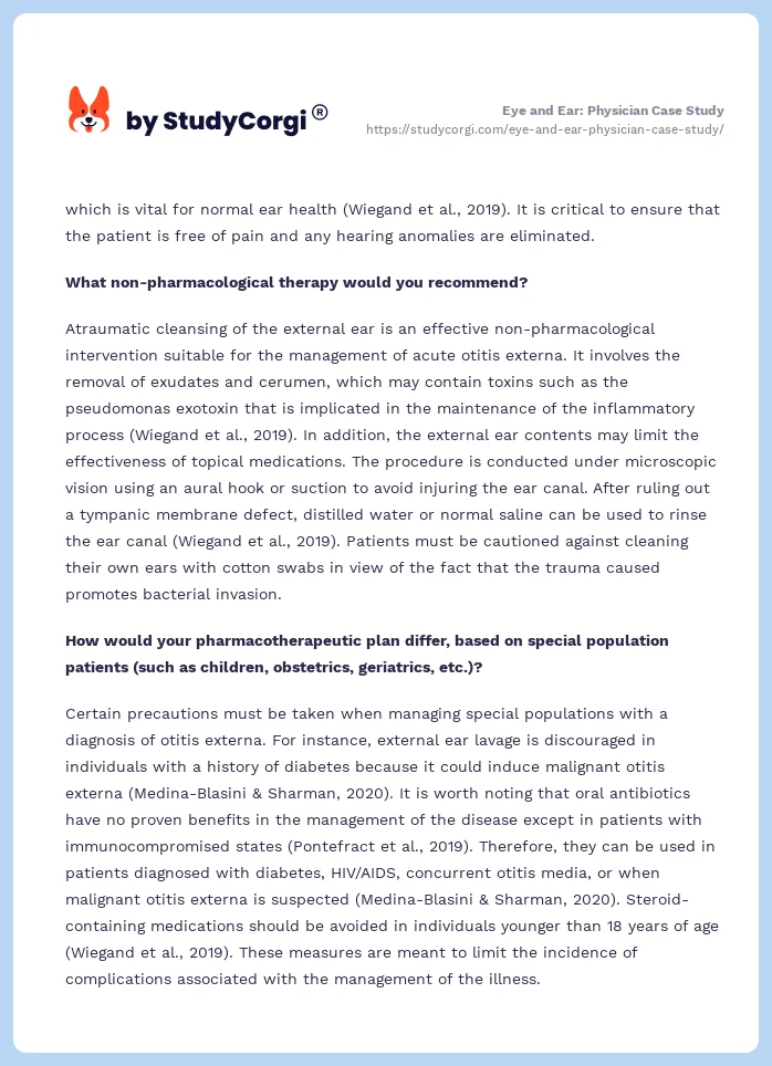 Eye and Ear: Physician Case Study. Page 2