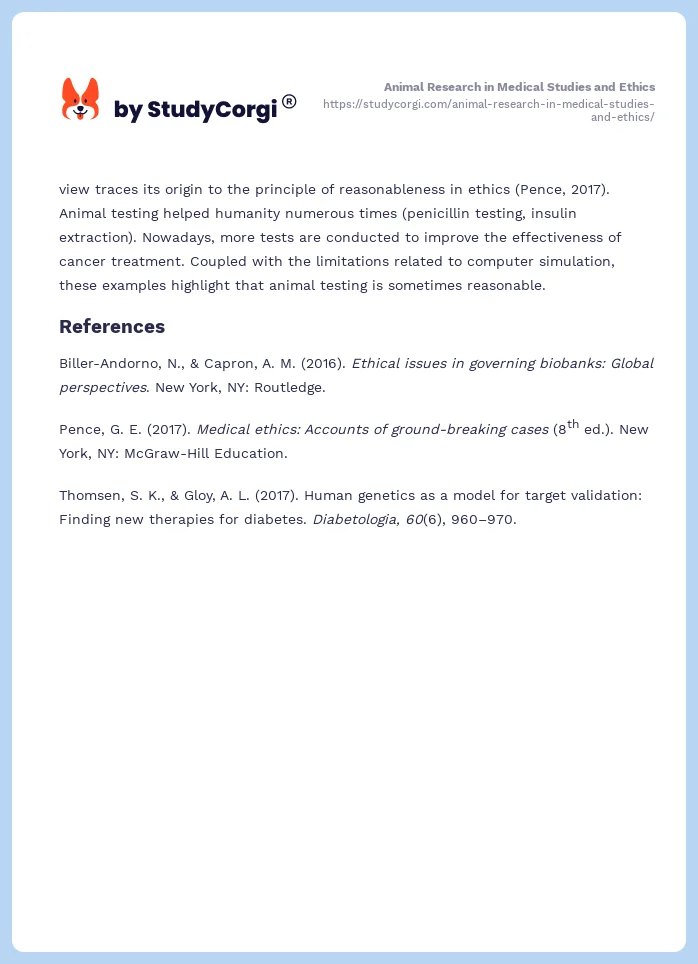 Animal Research in Medical Studies and Ethics. Page 2