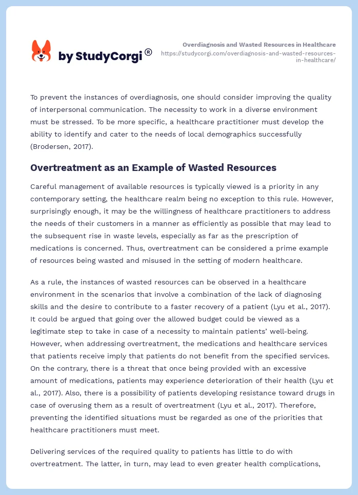 Overdiagnosis and Wasted Resources in Healthcare. Page 2