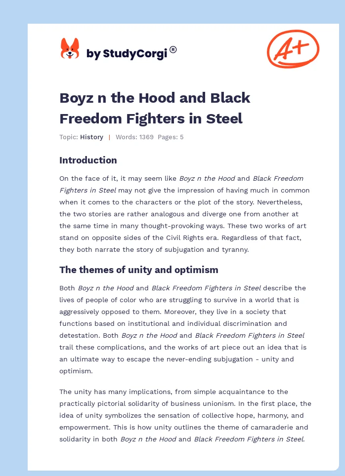 Boyz n the Hood and Black Freedom Fighters in Steel. Page 1