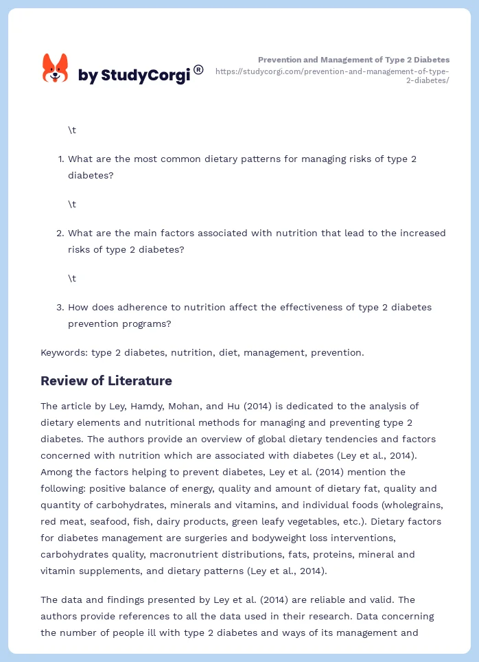 Prevention and Management of Type 2 Diabetes. Page 2
